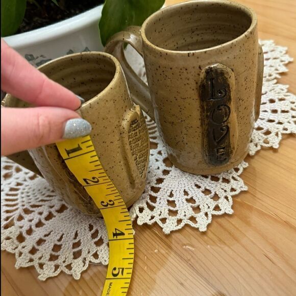 Handcrafted Set of “Love” Mugs - Perfect Gift for NewlyWed couple or partner - Picture 1 of 7